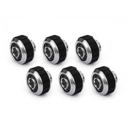 Alphacool Apex Grip SoftTube Fitting, 16/10mm, Chrome, 6-pack
