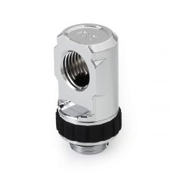 Alphacool Apex Grip 90 Degree OT/IT G1/4" Rotatable Adapter Fitting, Chrome