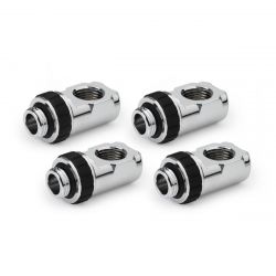 Alphacool Apex Grip 90 Degree OT/IT G1/4" Rotatable Adapter Fitting, Chrome, 4-pack