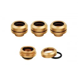 Corsair Hydro X Series XF Hardline Fitting, 14mm OD, Gold, 4-pack