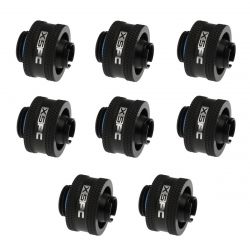 XSPC G1/4" to 3/8" ID, 5/8" OD Compression Fitting V2 for Soft Tubing, Matte Black, 8-pack