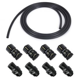 Koolance QD3 Male and Female Quick Disconnect Set (4-pack) and Alphacool EPDM Flexible Tubing (3m) Bundle, 10mm x 16mm to G1/4