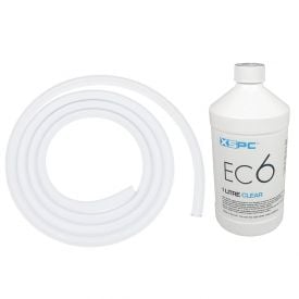 XSPC FLX Tubing 3/8" ID, 1/2" OD (2 meter) and EC6 High Performance Clear Coolant (1000mL) Bundle, Clear