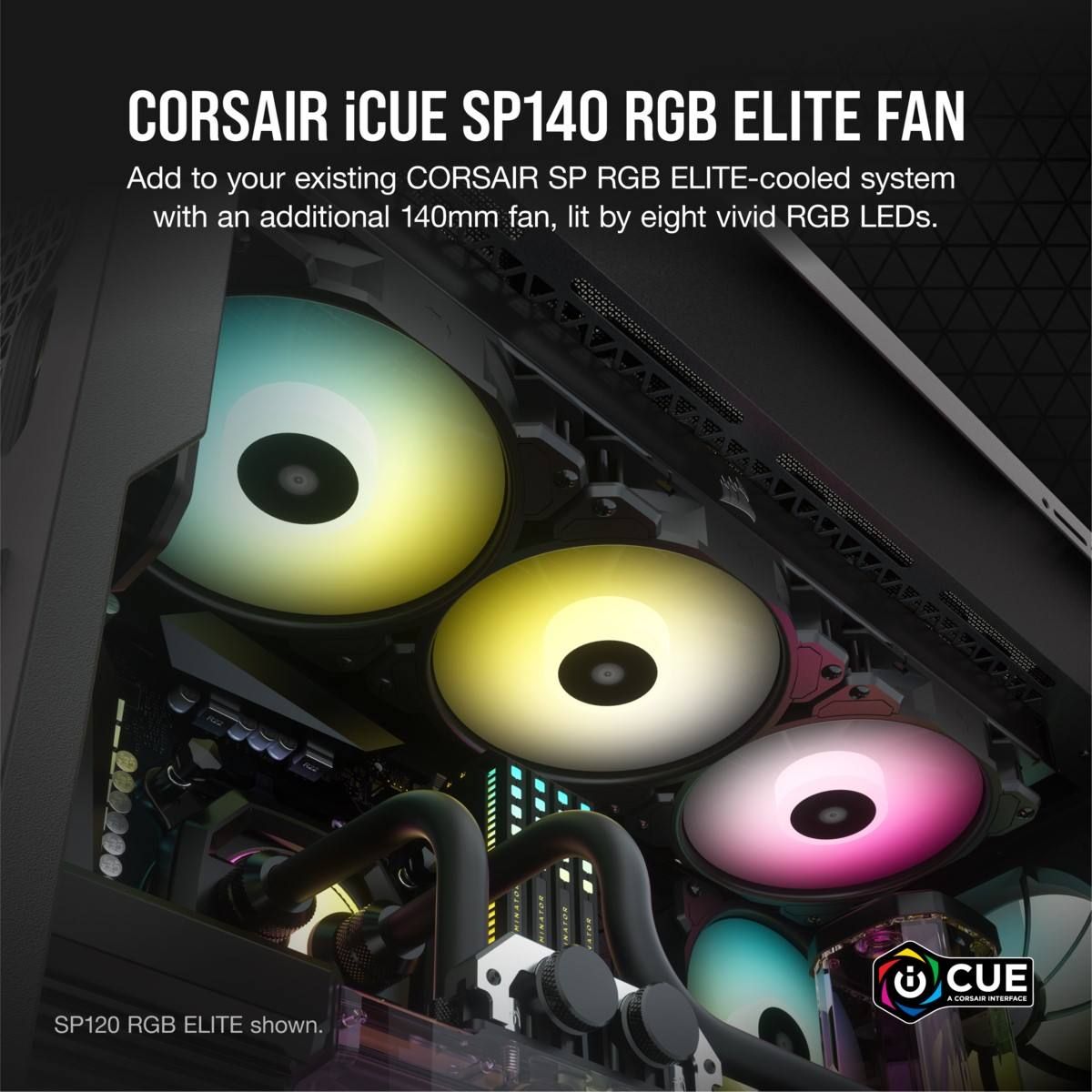 Corsair iCUE SP140 RGB ELITE Performance 140mm PWM Fan (840006636663)