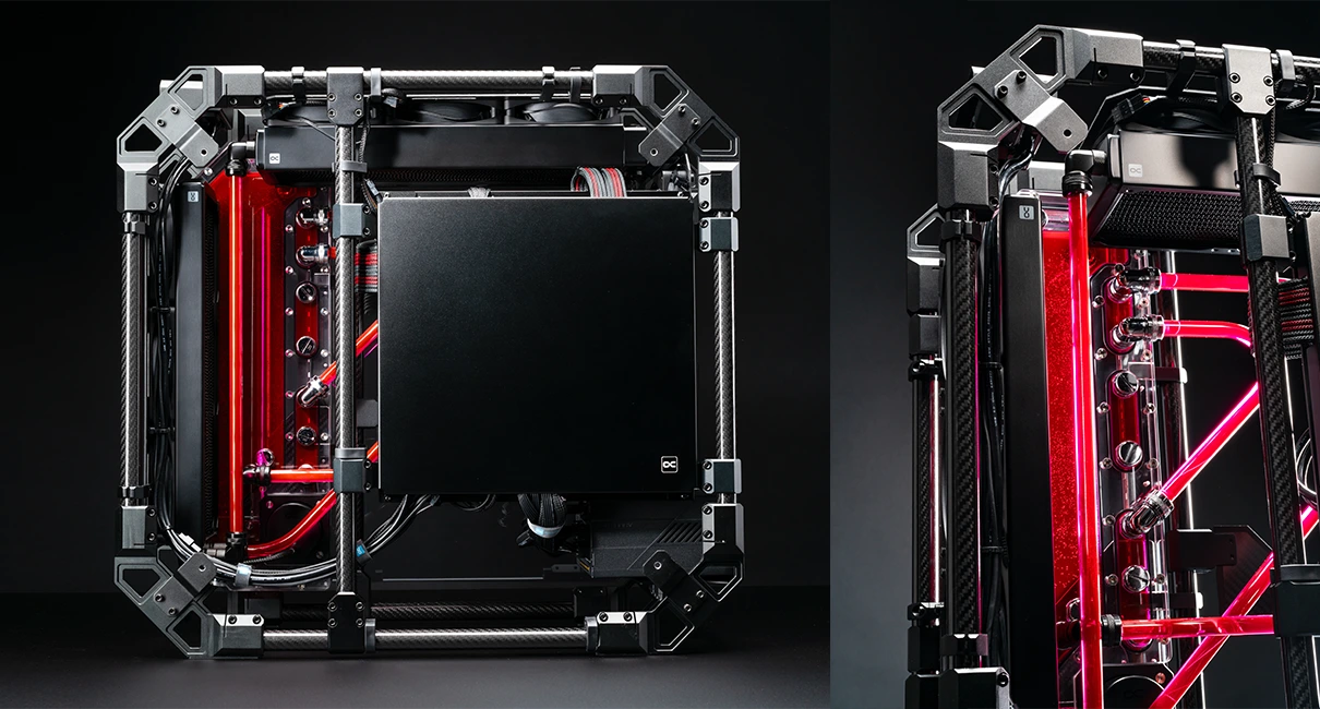 alphacool angle adapter fittings in the apex pro PC case